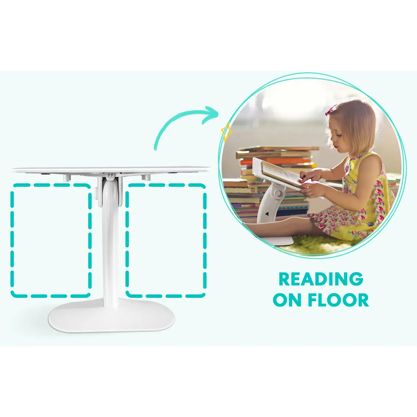 Genion - Escritorio portátil para niños, plegable, portátil, blanco, ligero y fácil de transportar, perfecto para el hogar, adultos, oficina y viajes